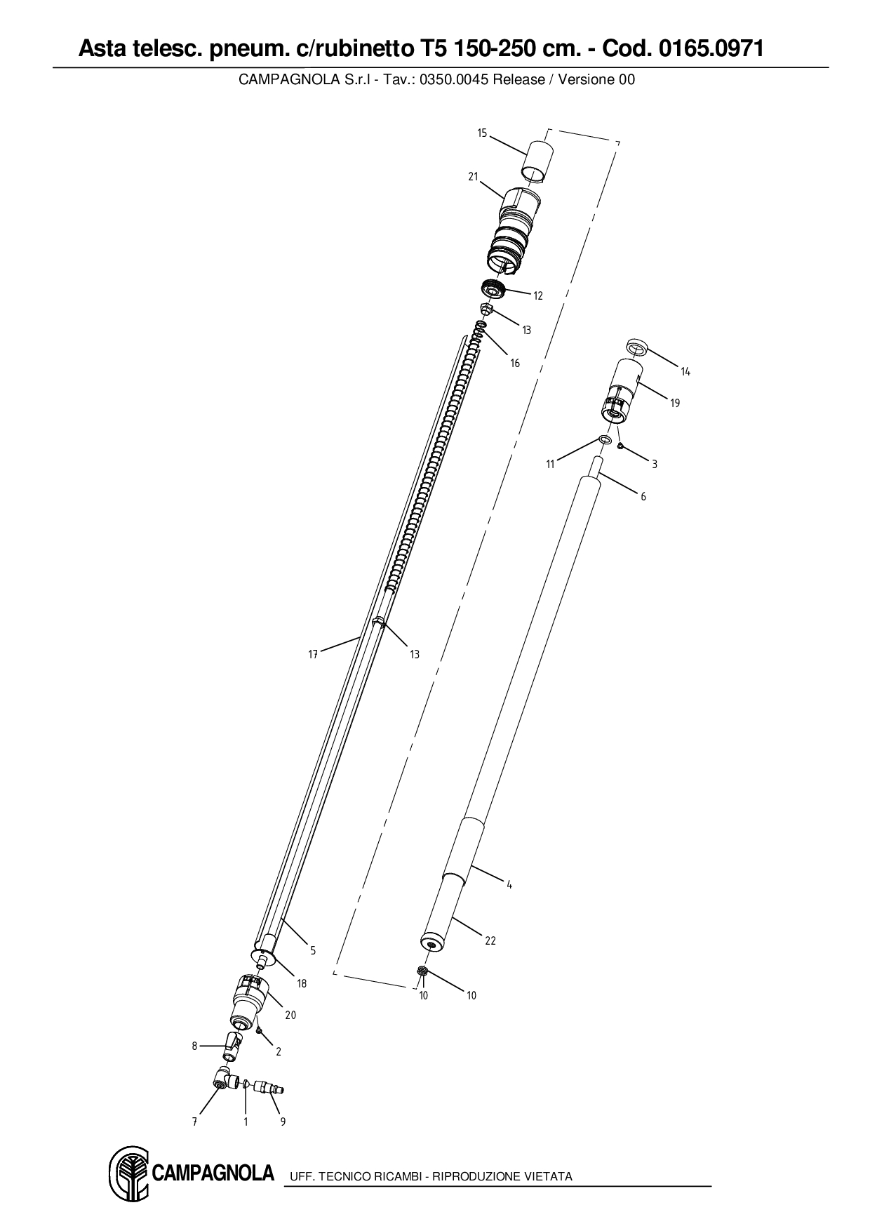 0165.0971_Asta telesc. pneum. c. rub. T5 150-250 cm.